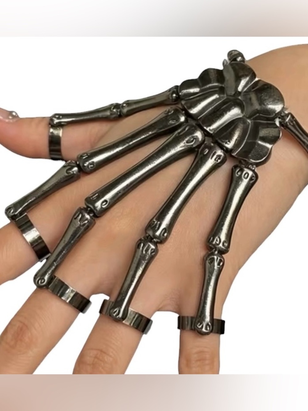 🎃 Bracelet OS Skeletal Hand Dark Silver Silver